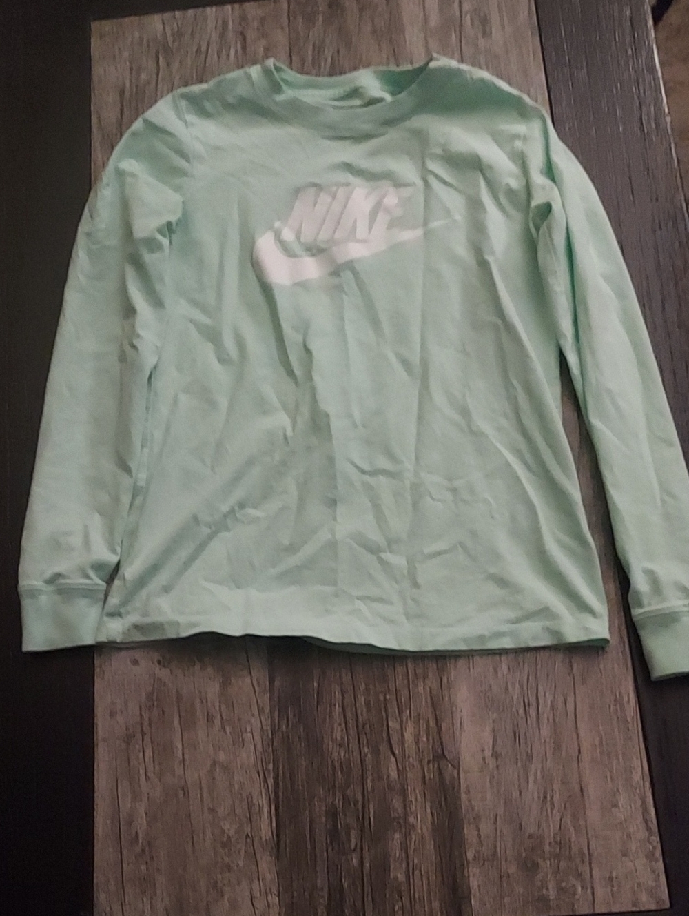 Nike Long-Sleeve Logo Tee in Mint